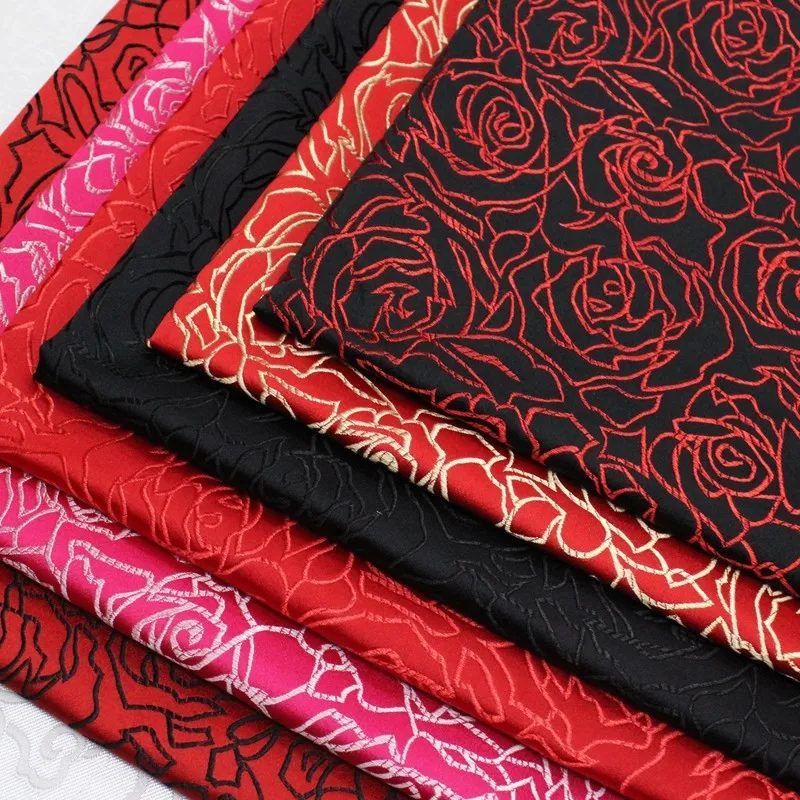 Vestido de bebê cheongsam de casamento estilo chinês, decoração de tecido de seda, tecido à mão, jacquard, brocado rosa