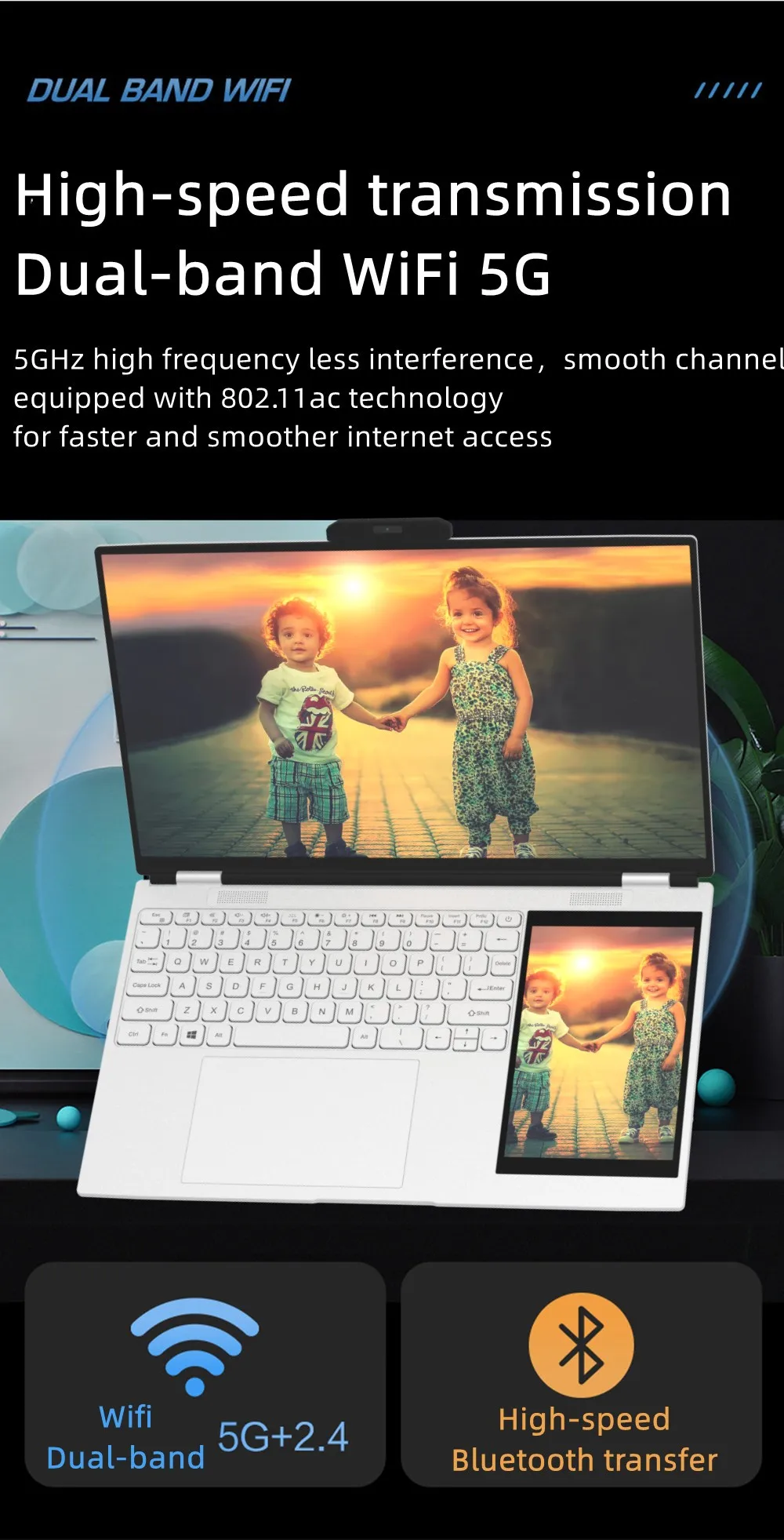 Imagem -04 - Laptop Dual-screen com Ips Touch Screen Dual-screen Intel N100 256gb Core Thread 34 Ghz 2k 156 Polegadas Ips