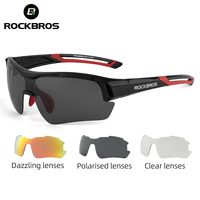 ROCKBROS Cycling Glasses Men Women Sports Sunglasses Road MTB Bicycle Polarized Glasses Riding Protection Eyewear 3 Lens Goggles