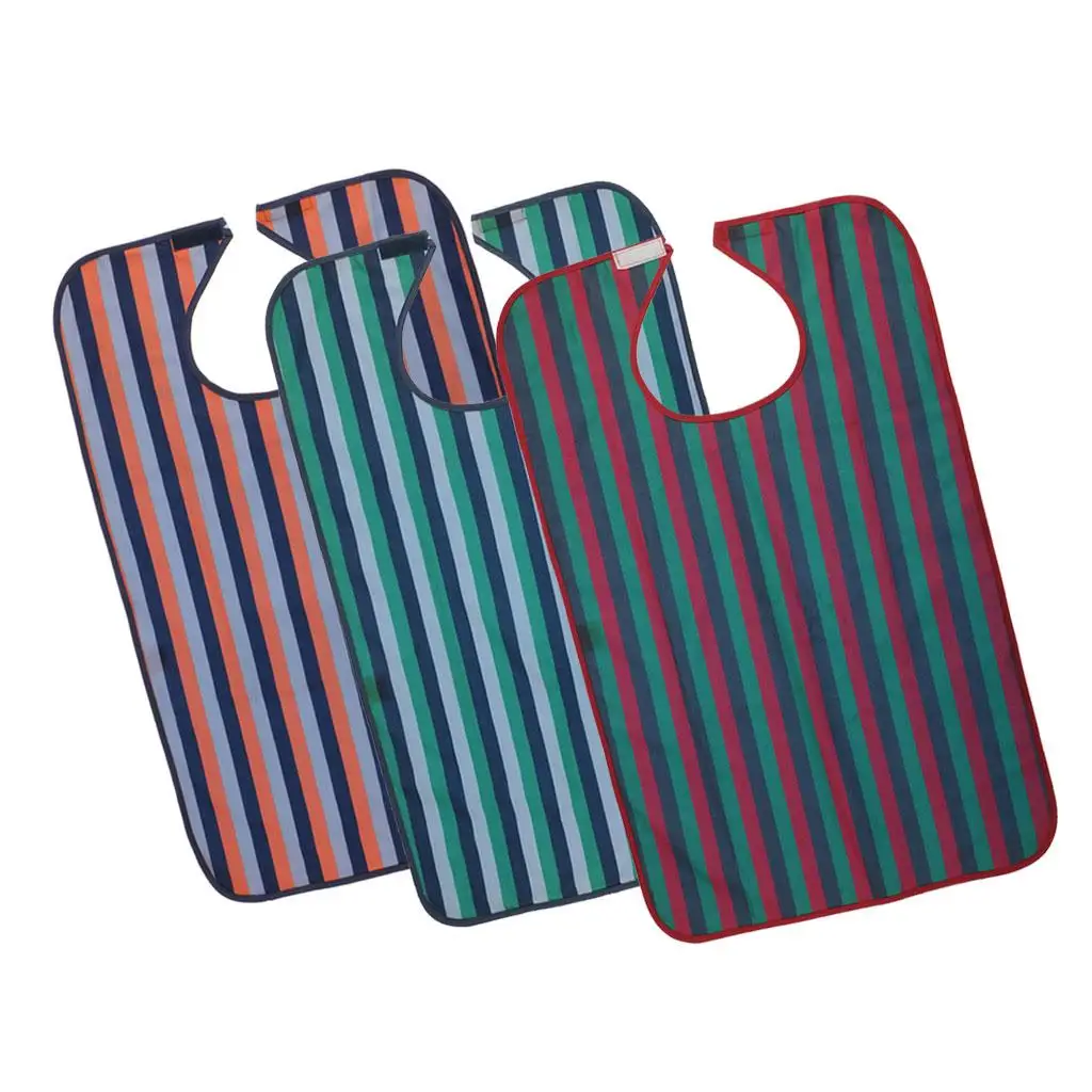 Waterproof PVC Adult Eating Bib Reusable Clothing Protector Apron for Elderly Dining Care and Patient Meals