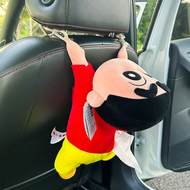 30CM anime Crayon Shin chans plush doll tissue box PP cotton filled kawaii car portable tissue box decoration gift for friends