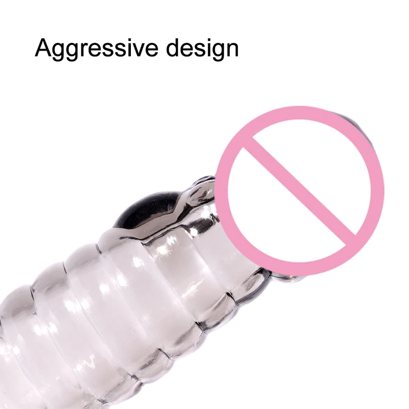 Penis Extender Cock Rings Delay Ejaculation Reusable Penis Condoms Dick Sleeve Silicone Glans Vagina Massager Sex Toys For Men