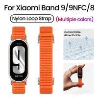 Nylon Loop Strap For Xiaomi Band 9 8 9NFC Replacement Wristband Breathable Belt On Mi Band 9 8 9NFC Accessory Wrist Strap Correa