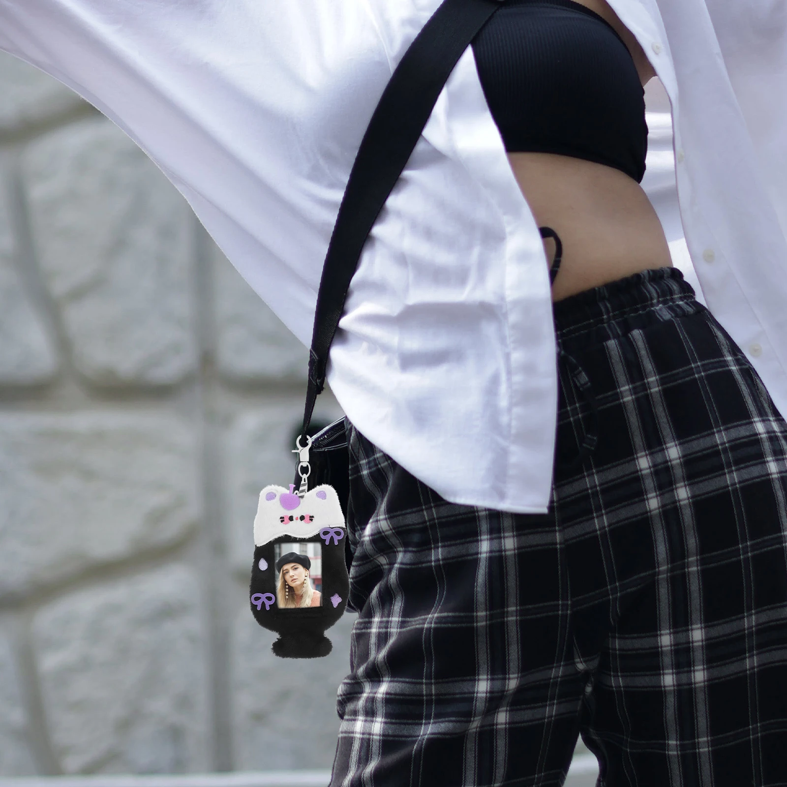 

Cute Photocard Keychain Cartoon Sleeve Protective Badge Case Kpop Id Card Lanyard Accessory Transparent Window