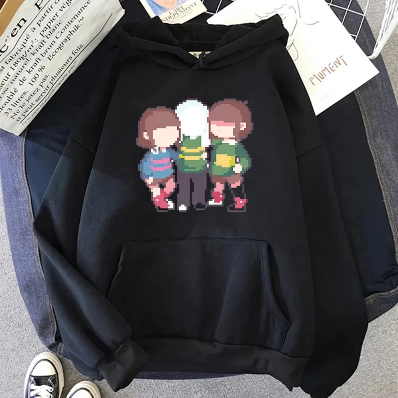 

Undertale Chara, популярные толстовки с принтом персонажей, 2023, мужская осенняя свободная флисовая одежда, высококачественные пуловеры с капюшоном и графикой