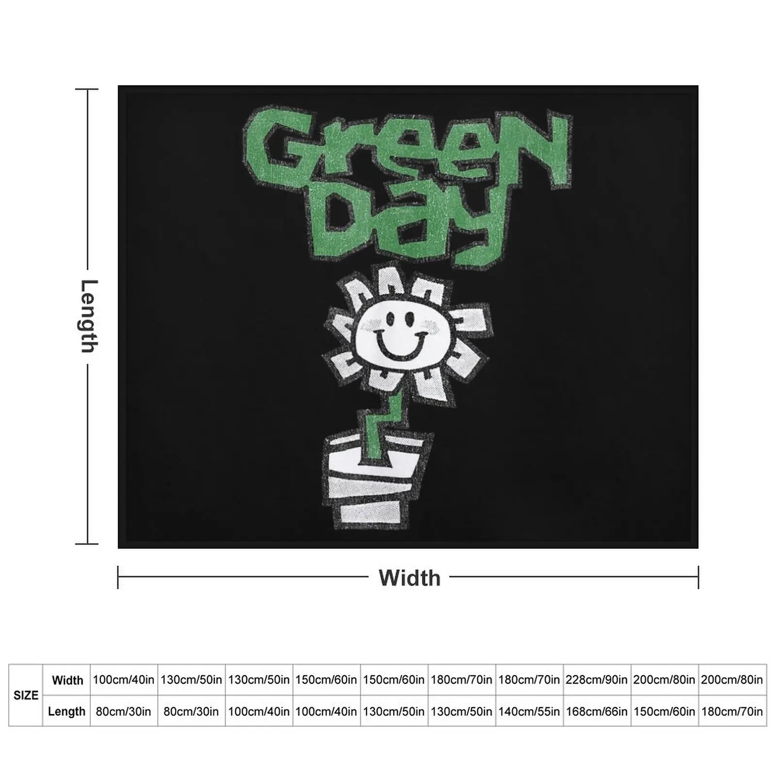 Green Day Flower Pot T-Shirt Throw Blanket Shaggy Vintage warm for winter Decorative Sofas Blankets