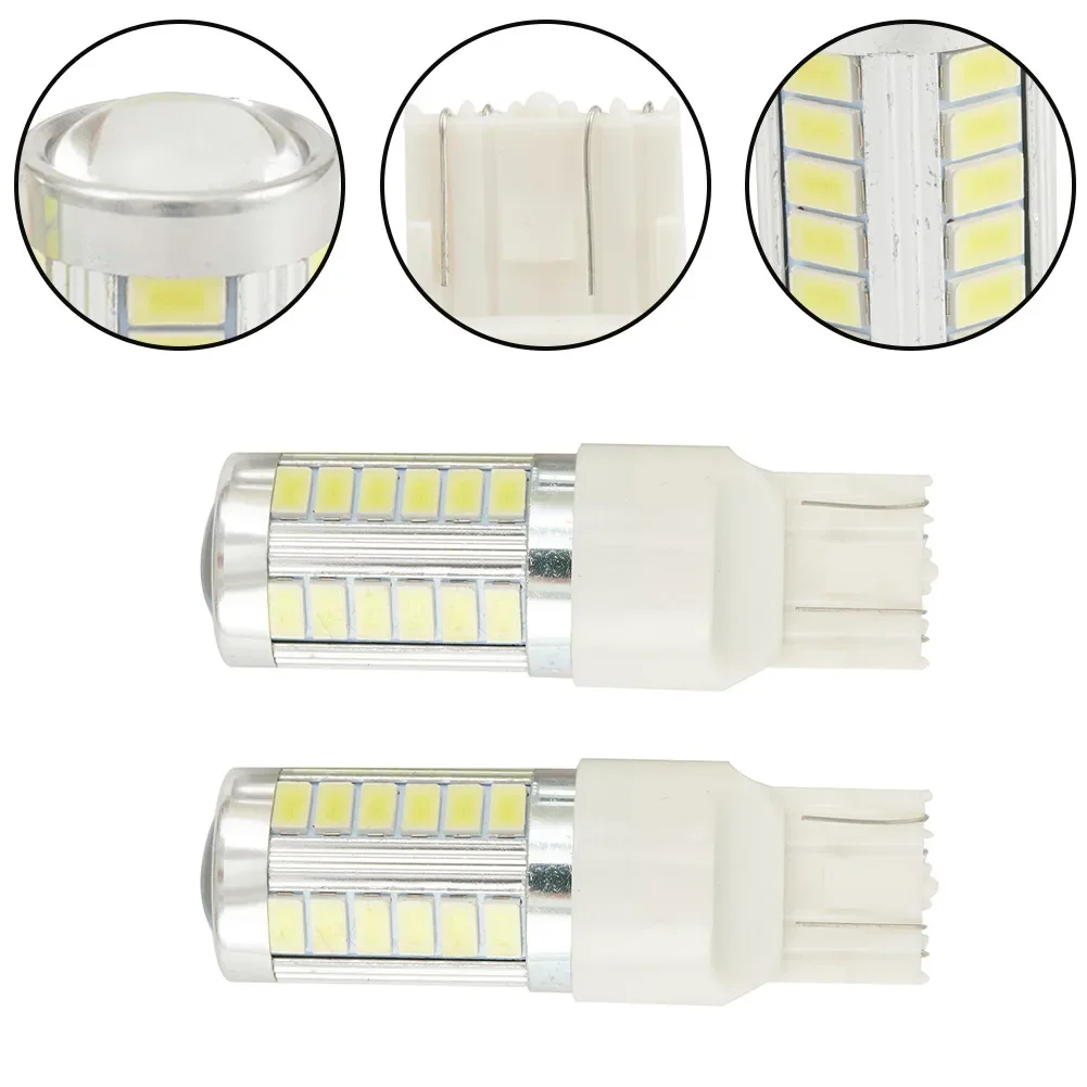 

6.6W 800LM Backup Reverse light Brake light DC 12V 2pcs White Bubls 7443 7440 5630 33SMD LED Lights Turn light High Quality