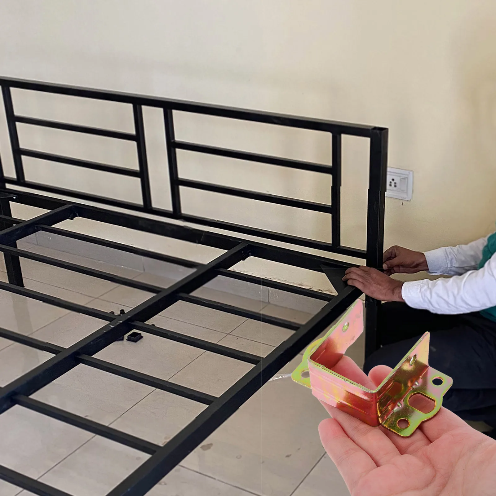 

6Pcs Bed Rail Connecting Fittings 32mm Width Thickened U-Shaped Bracket Heavy Duty Bed Frame Supplies Headboard Brackets