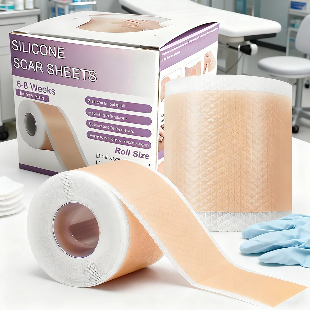 

1 рулон силиконовых листов для шрамов, самоклеящаяся лента для покрытия шрамов, многоразовые и эффективные полоски для ухода за кожей, 1 рулон силиконовых листов для шрамов