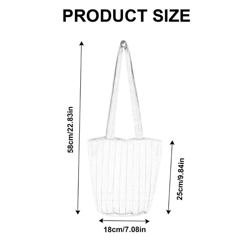 

G5AE Casual Foldable Large Capacity Bucket Shoulder Bag Fashionable Handbag Polyester Underarm Pack For Daily Use