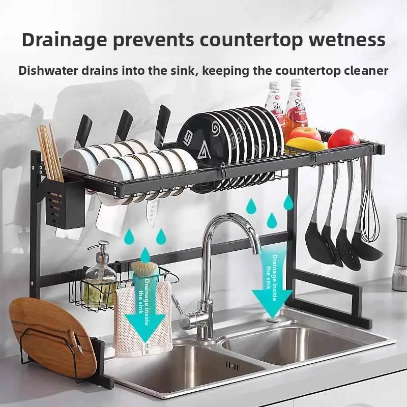 

Многофункциональная сушилка для посуды и кухонных принадлежностей из нержавеющей стали 304: подставка для тарелок, мисок и кухонных принадлежностей