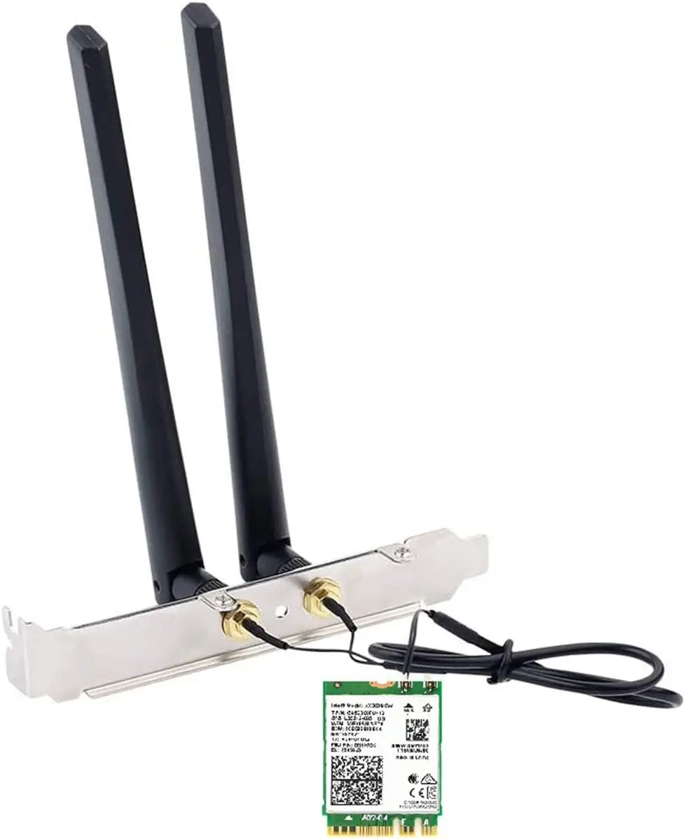 

Wi-Fi 6E AX210 Wi-Fi-адаптер 5374 Мбит/с Bluetooth 5.3 AX210NGW 802.11ax 2.4G/5Ghz/6Ghz с антеннами 10dBi для ПК