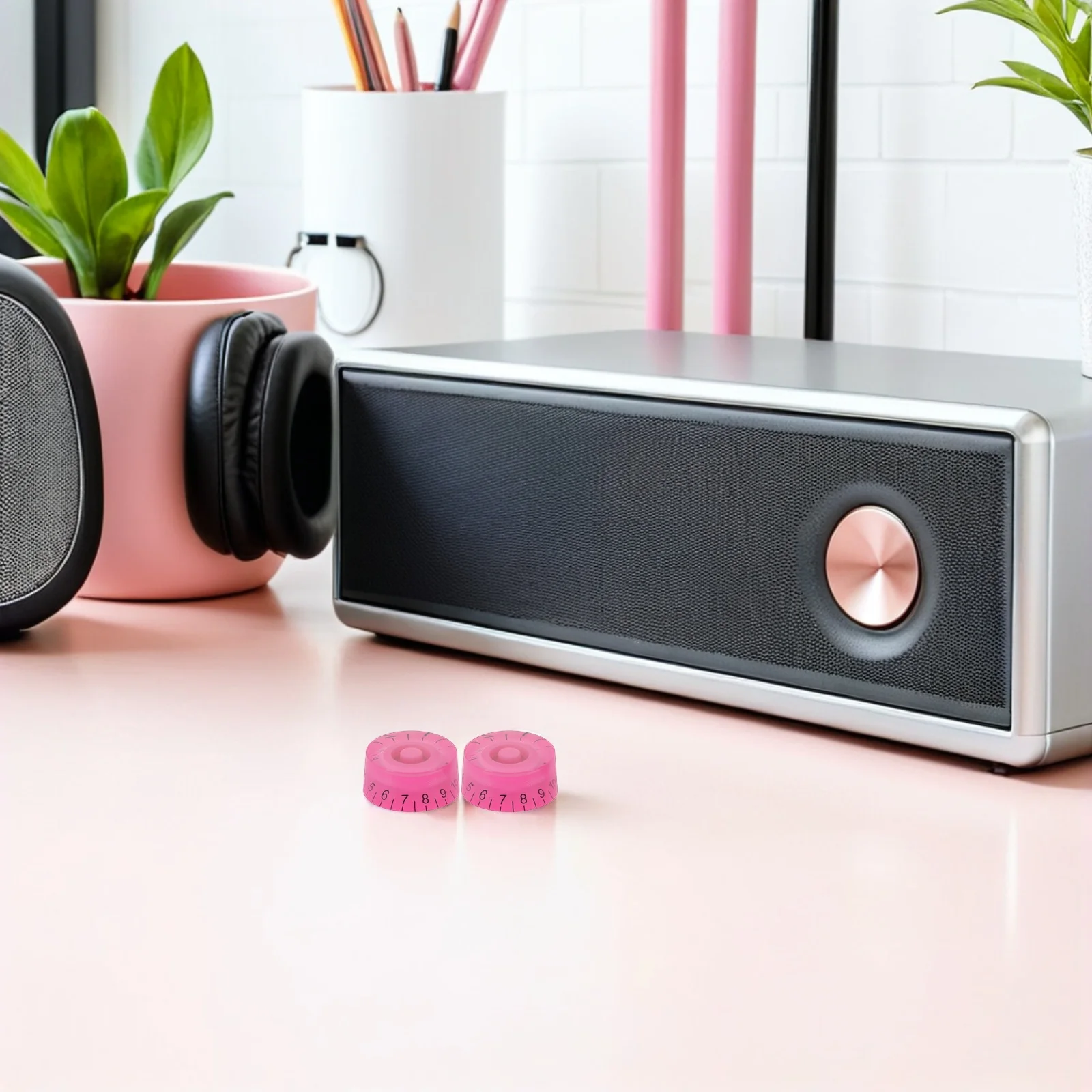 

4pcs Electric Guitar Knobs Acrylic Volume Control Rotary Caps Pink For Bass Audio Mixer Amplifier Guitar Parts Instrument