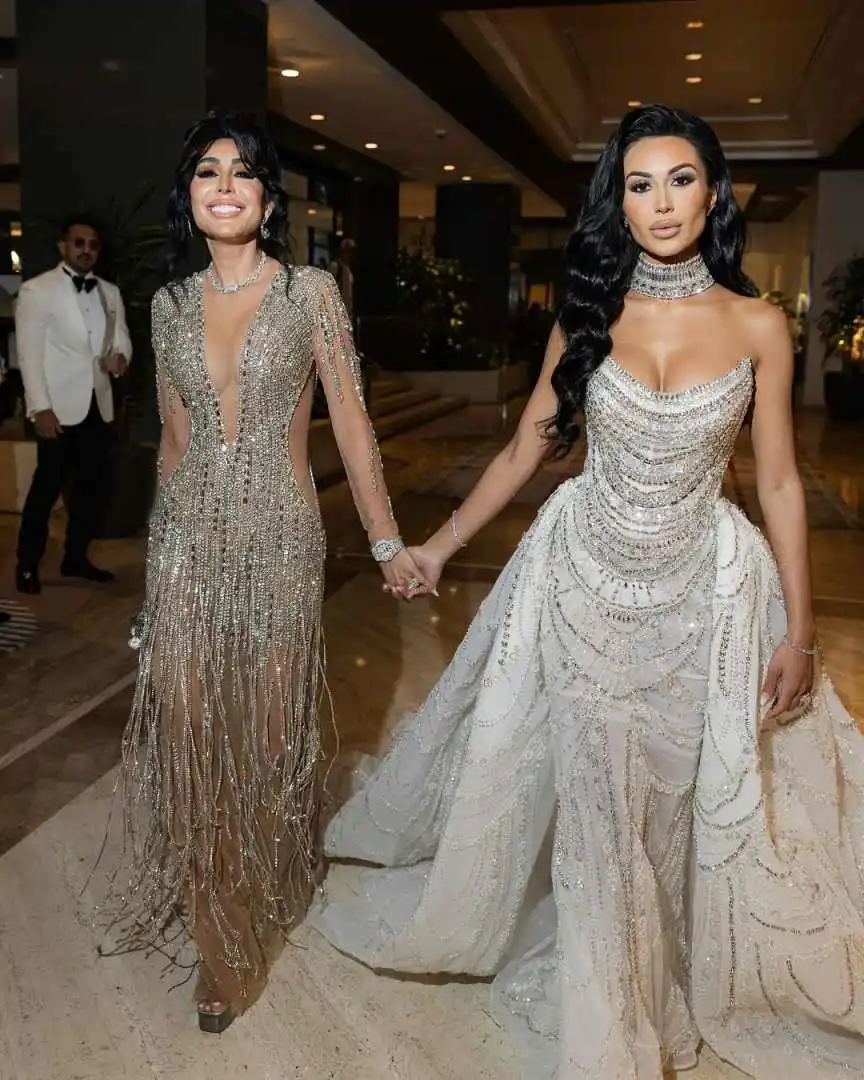 فساتين زفاف رائعة حورية البحر بدون حمالات كريستال مطرز بالخرز فساتين زفاف مصنوعة حسب الطلب فساتين حفلات بدون ظهر Vestido de novia