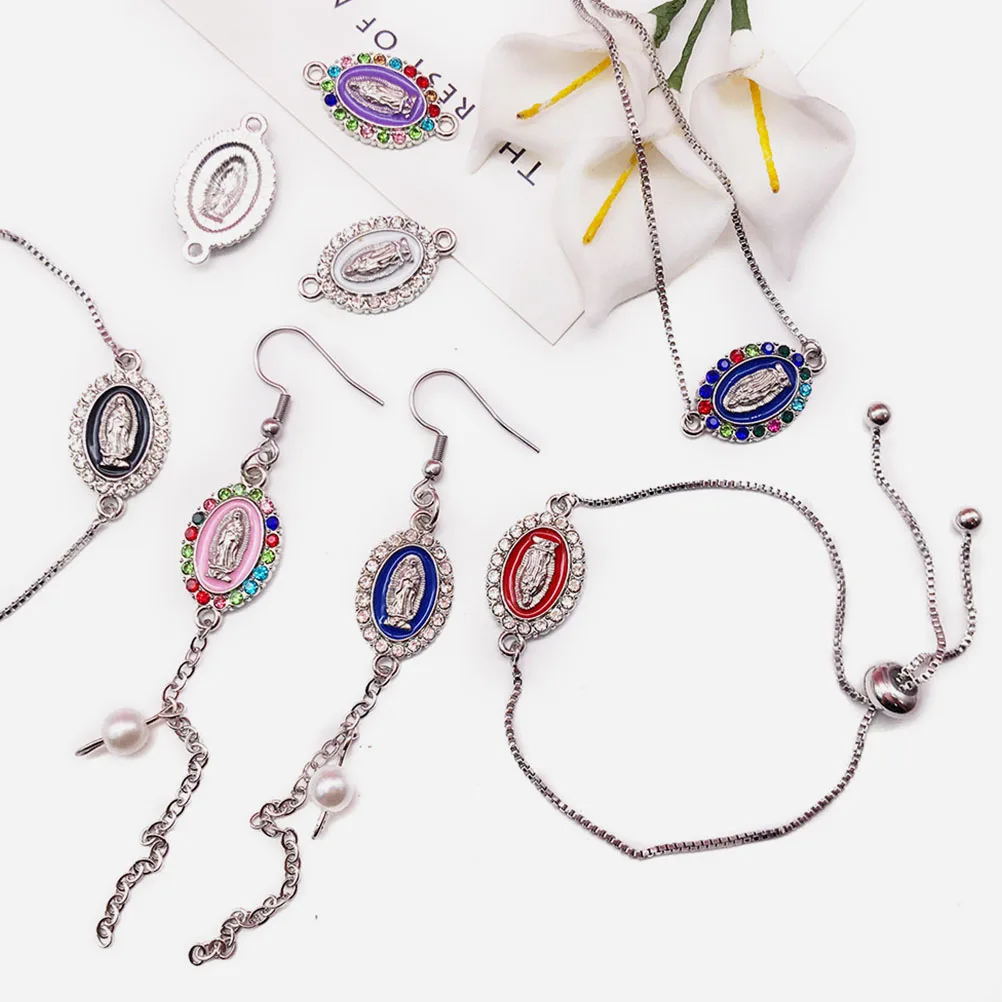 

30 pcs Pendant Charms Double Holes Round Bracelet Alloy Metal Small Pendant DIY Jewelry Making Crafts Accessories