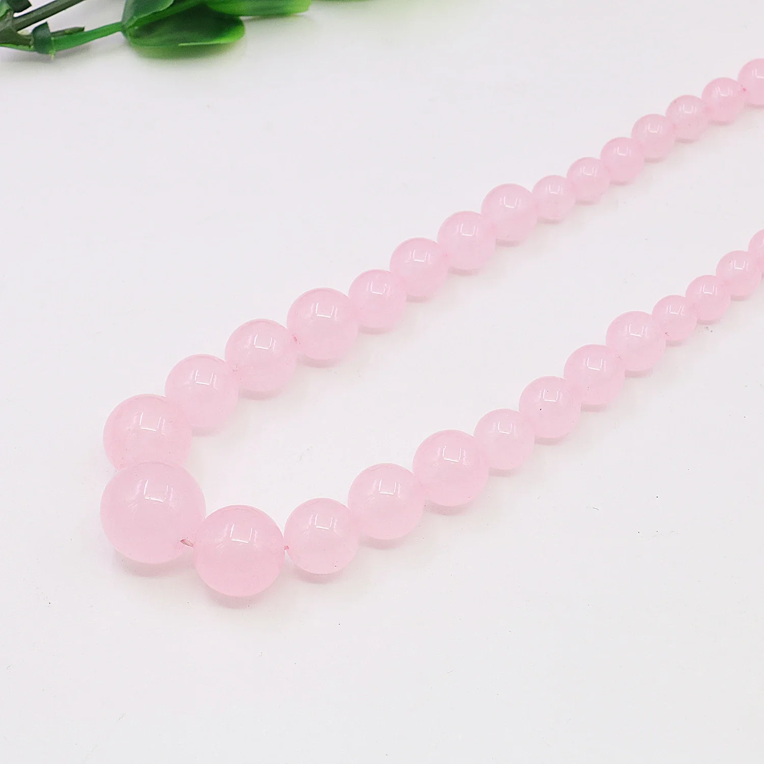 6-14mm Natural Pink Gemstone Chalcedony Round Bead Necklace/earring Set,Tower NeckChain,Transparent Stone Women\'s Jewelry 18inch