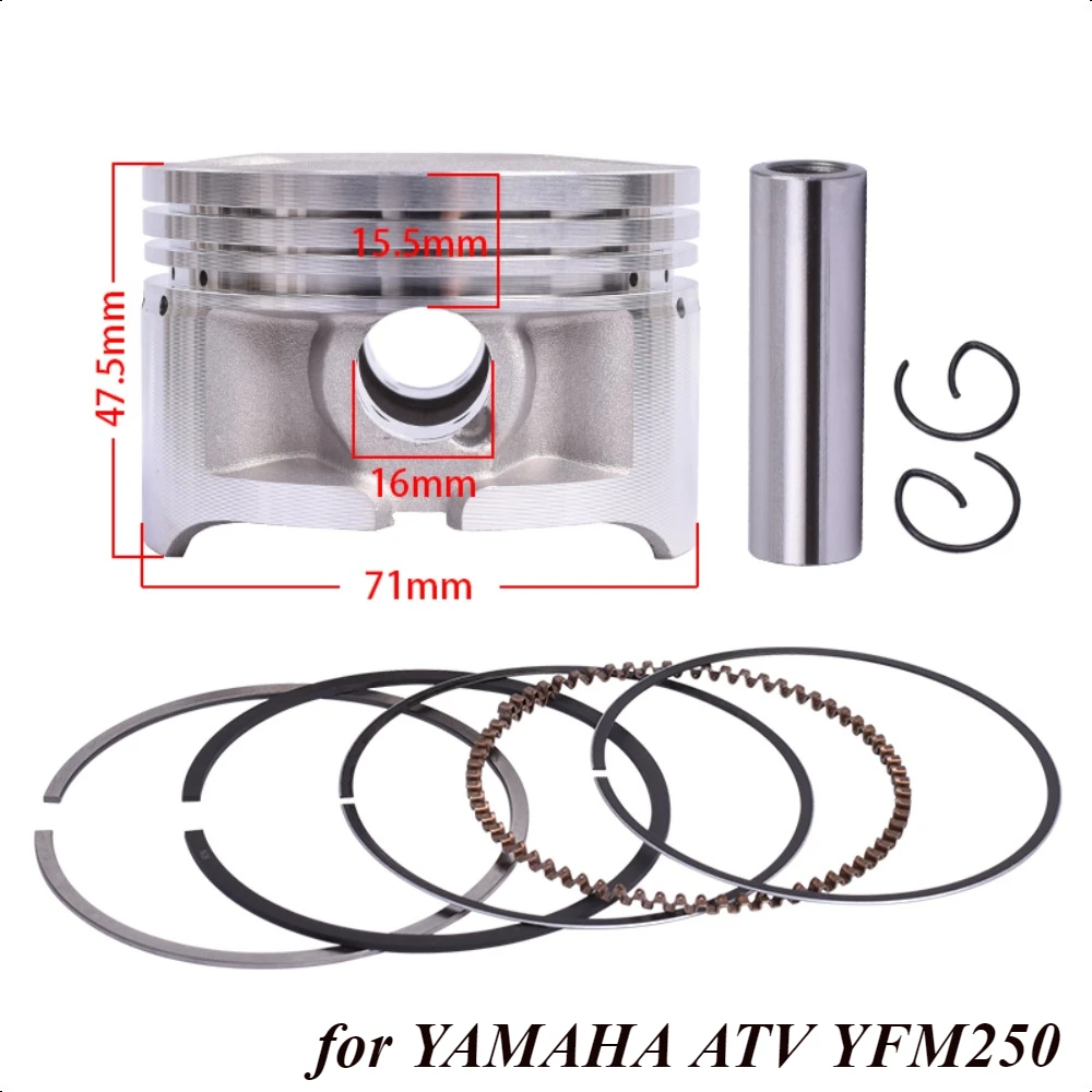 

71mm Motorcycle Engine Cylinder Piston Rings 4BD-11631-00-Y0 for YAMAHA ATV YFM250 2005 2006 YFB250 YFM250 1999-2004