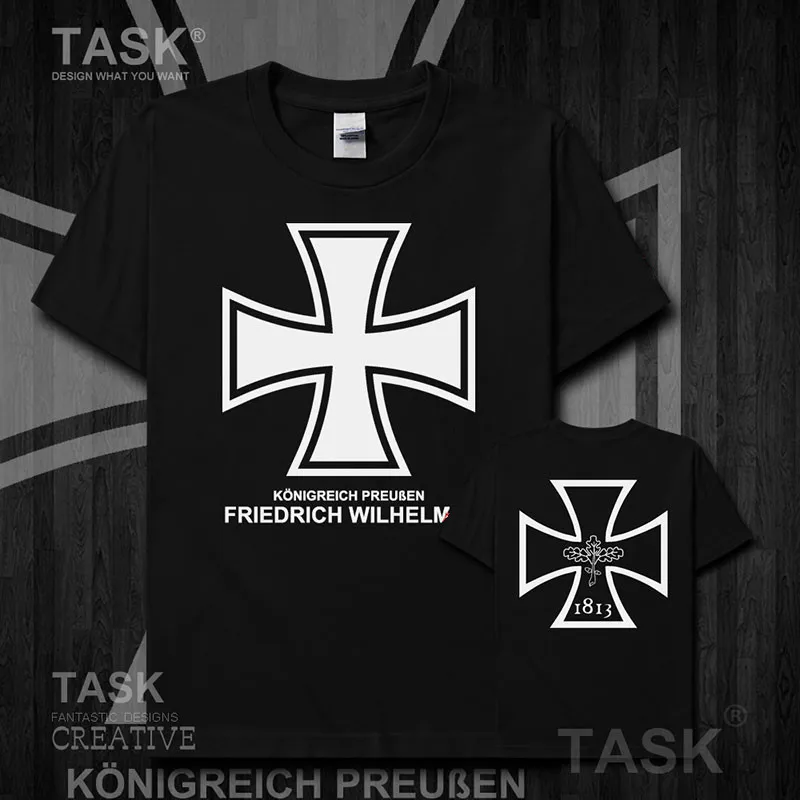 

Kingdom of Prussia ,German Empire Iron Cross Printed T-Shirt Summer Cotton Short Sleeve O-Neck Unisex T Shirt New S-3XL