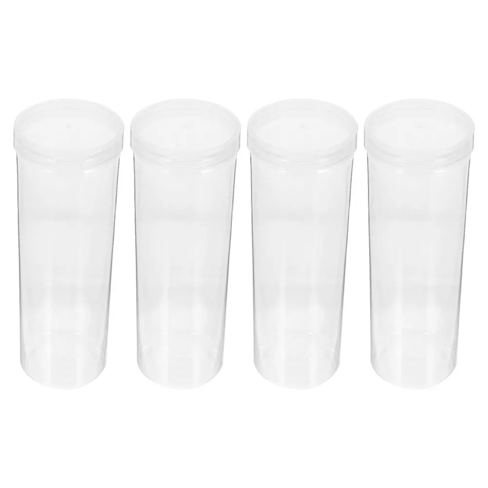 

4 Pcs Empty Bucket Plastic Packaging Bottles Office Desktop Storage Pencil Case