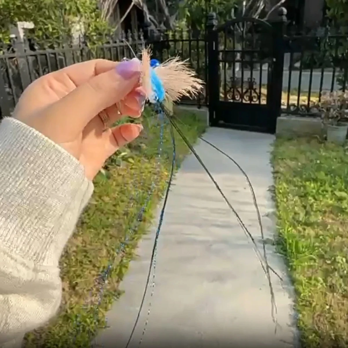 2 stücke Simulation Insekt Katze Teaser Stick für Ändern Köpfe Katze Spielzeug Quaste Haustier Spielzeug Liefert – Detail 3
