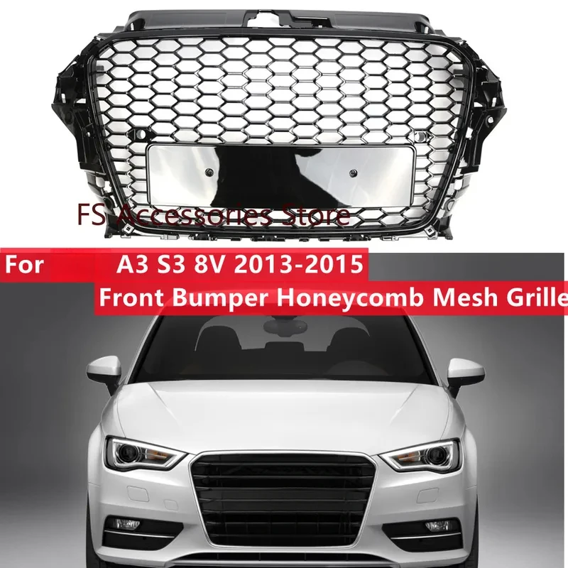 

High Quality Black Honeycomb Mesh Front Grille Fit A3 S3 8V 2013-2015
