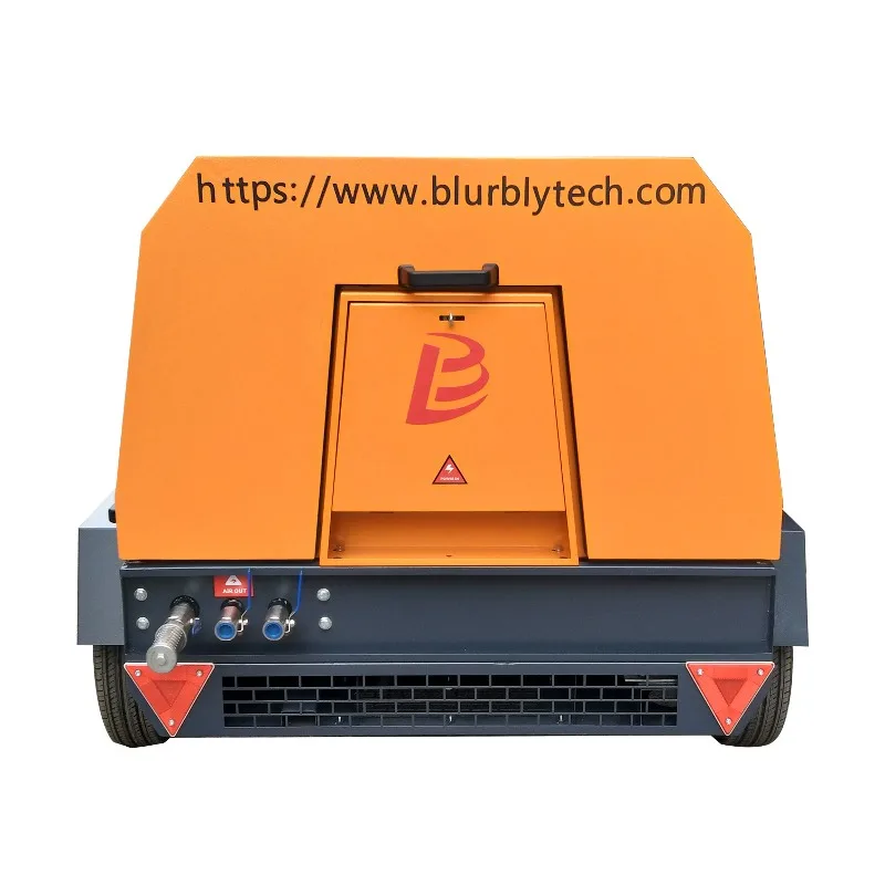 Small Portable Diesel Screw Air Compressor 185 CFM Imported Engine Towable Stationary Configuration Air Cooled with Pump Air End