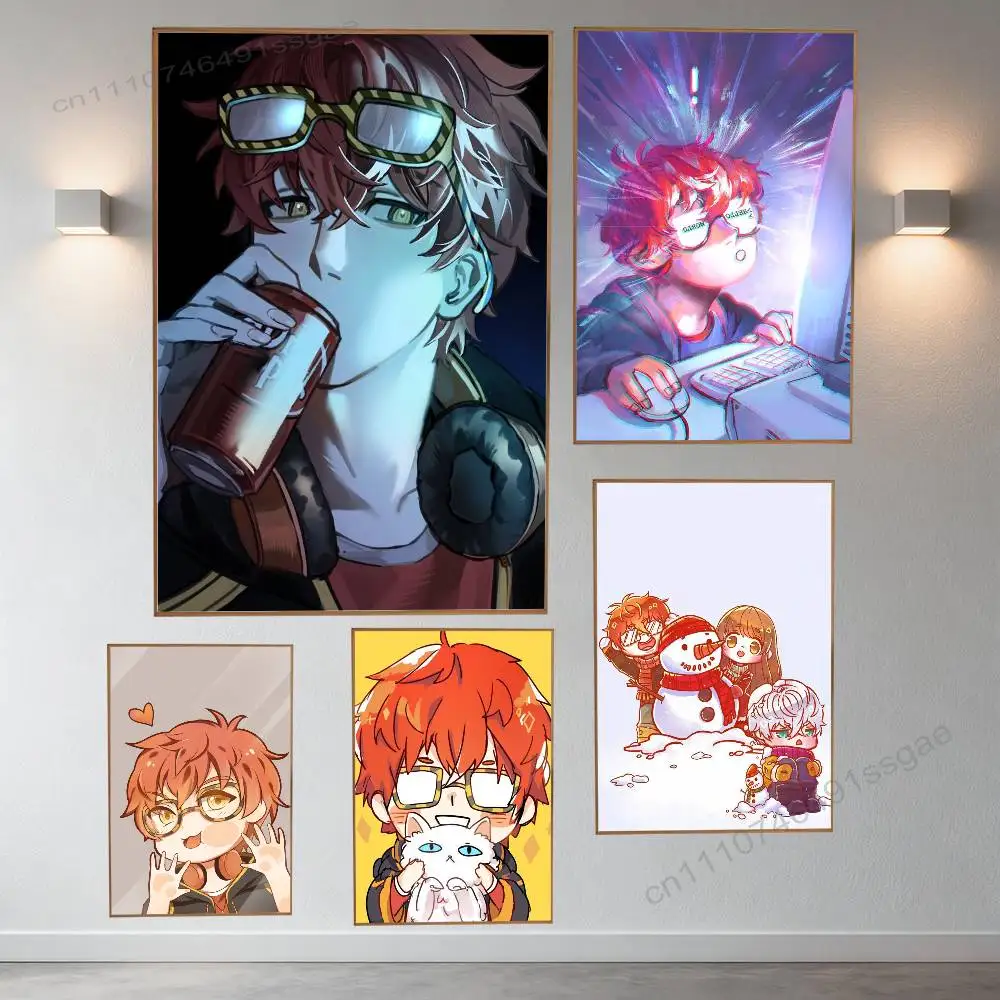 

Cute Mystic Messenger Game 707 Poster Retro Paper Sticker DIY Room Bar Cafe Aesthetic Art Wall Painting