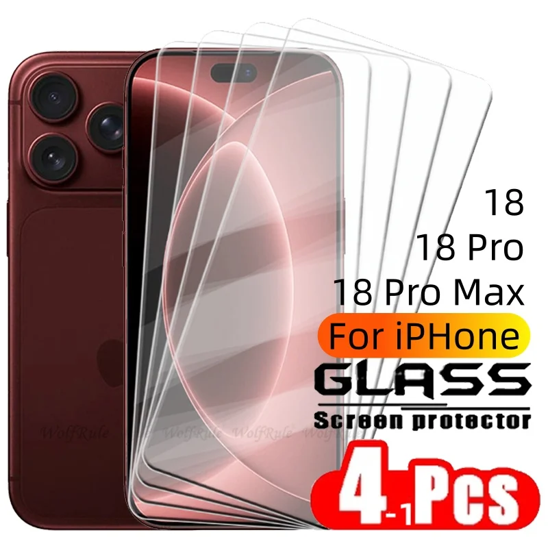 4-1 Stück für iPhone 18 Pro Max Glas iPhone 18 Pro Panzerglas Schutzfolie Transparent 9H Klare Abdeckung Displayschutz iPhone 18