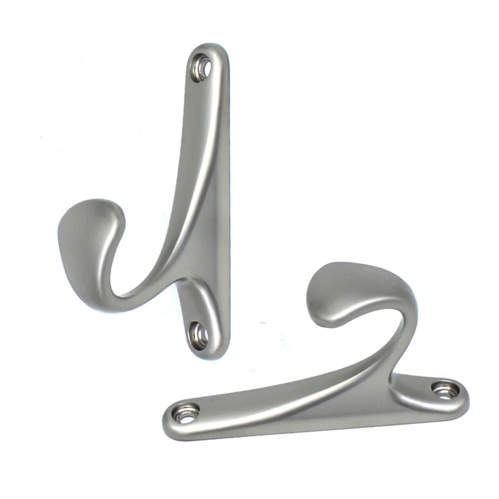 

2pcs Alloy Wall Mount Hooks For Bathroom Kitchen Bedroom Metal Hanger Towel Coat Hat Umbrella Holder Home Decoration