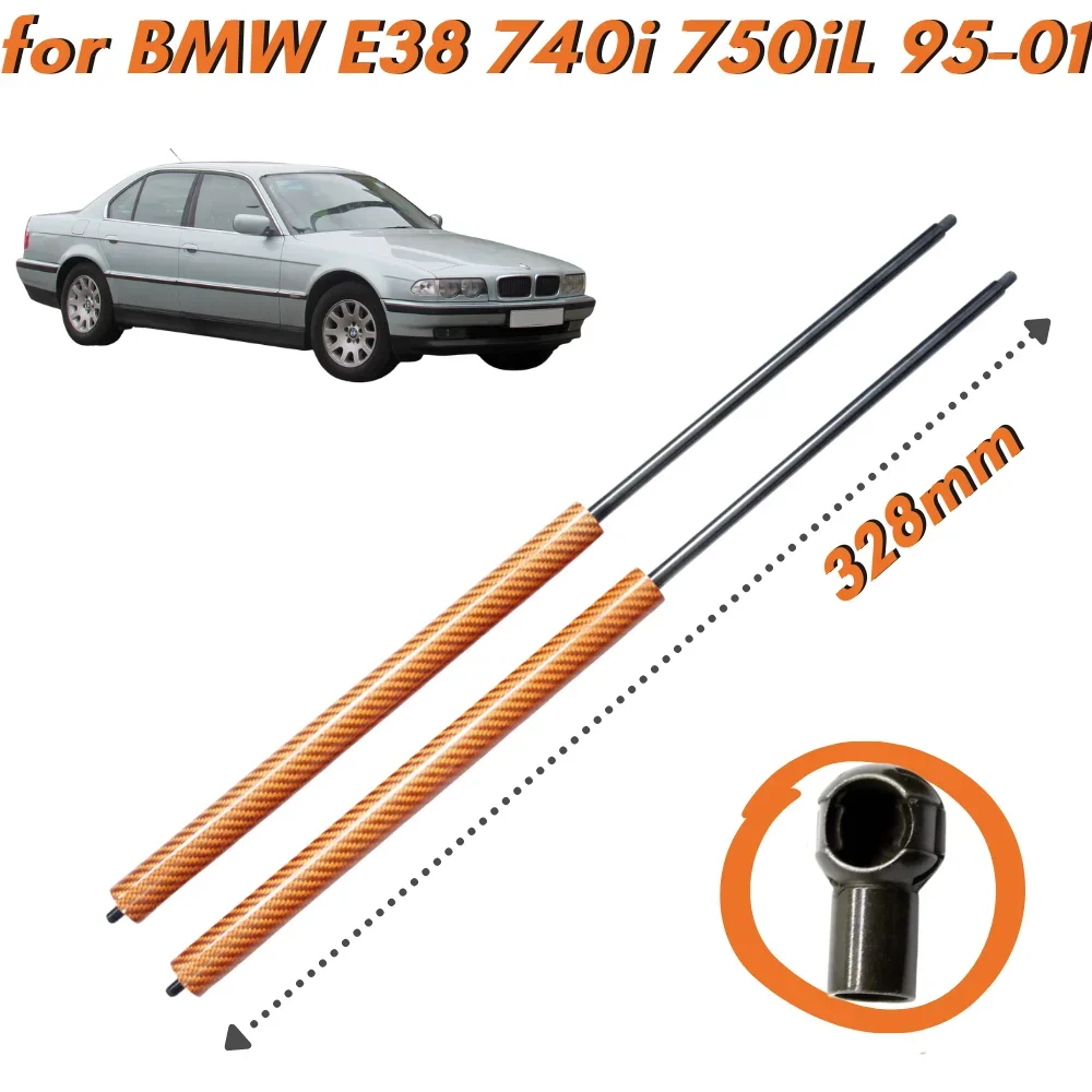 9 Colors Carbon Fiber Bonnet Hood Gas Struts Springs Dampers for BMW E38 740i 740iL 750iL 1995-2001 Lift Supports Shock Bars