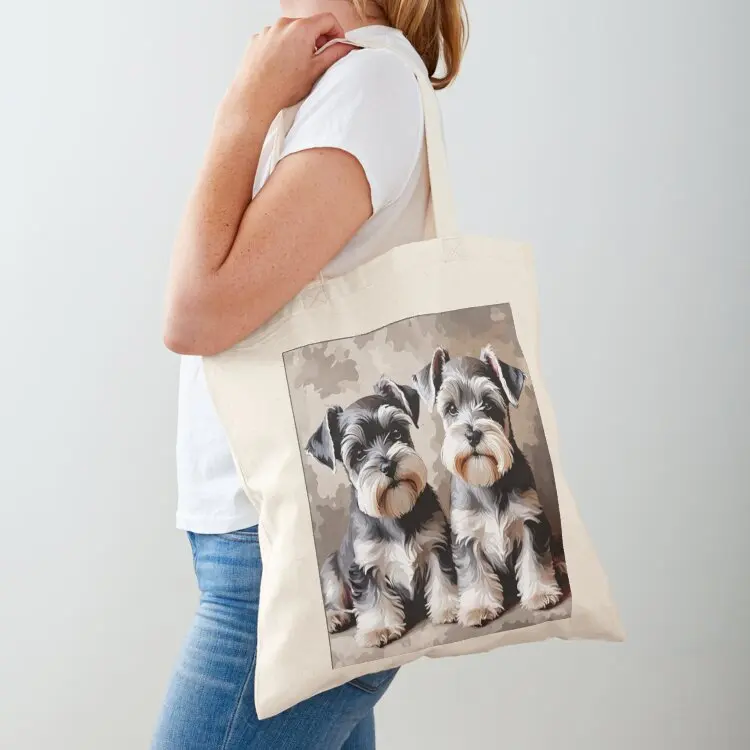 

Mini Schnauzer Puppies Tote Bag bags for women cute pouch bag shopping cart bags shopper bag women