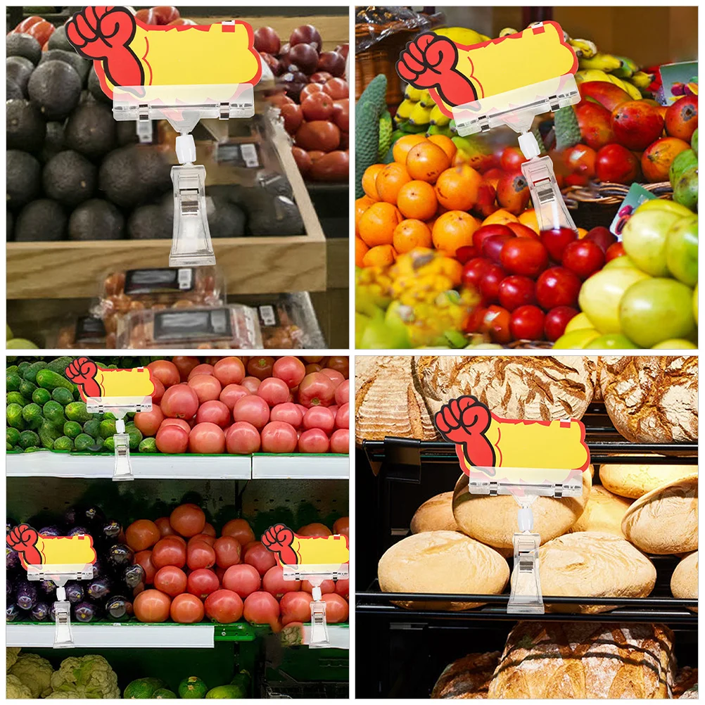 

5Pcs Rotatable Price Tag Clips Plastic Sign Holder for Displaying Prices Names Tags in Supermarket Retail Shop Decoration