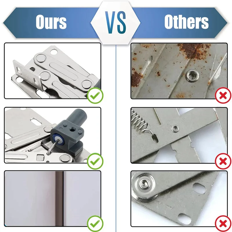 2 حزمة مفصلات صينية للدرج الأمامي بالوعة، مفصلات صواني طرفية أمامية للحوض، مشابك خزانة أمامية كاذبة سهلة الاستخدام