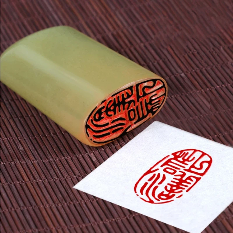 Natural Stone Finished Stamps Seals Engraved Headline Seal Calligraphy Chinese Painting Finished Stamp Cute Frontispiece Seal