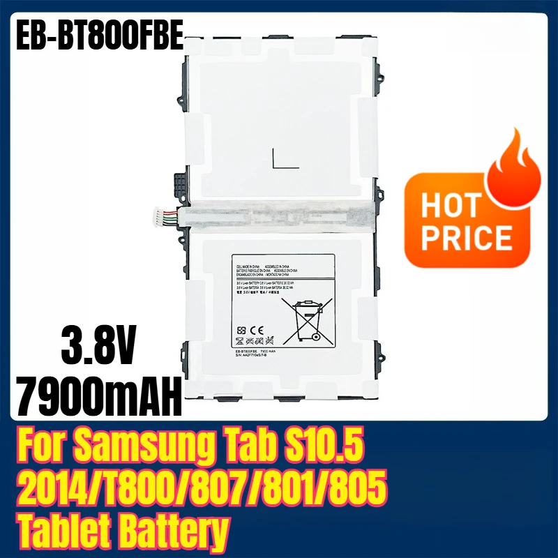 EB-BT800FBE 3.8V 7900mAH بطارية الجهاز اللوحي لسامسونج تبويب S10.5 2014/T800/807/801/805