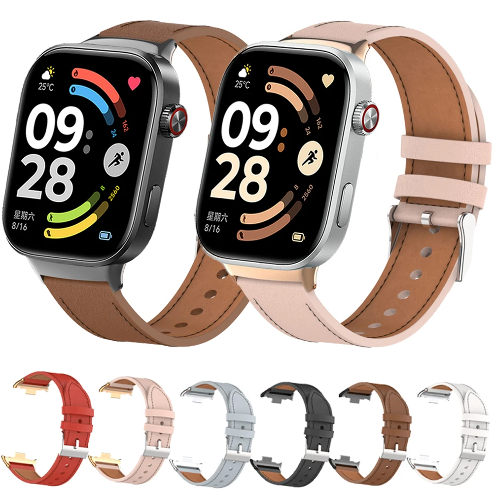 Кожаный ремешок для Redmi Watch 6/5/4, модный браслет Correa для Xiaomi Band 9 Pro/Mi Band 8 Pro, сменный ремешок для часов