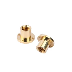All Copper Round Flange t Trapezoidal Screw Nut Fastener Positive Thread Reverse Thread Tr8 Tr10 Tr12 Tr14 Tr16 Tr18 Tr20