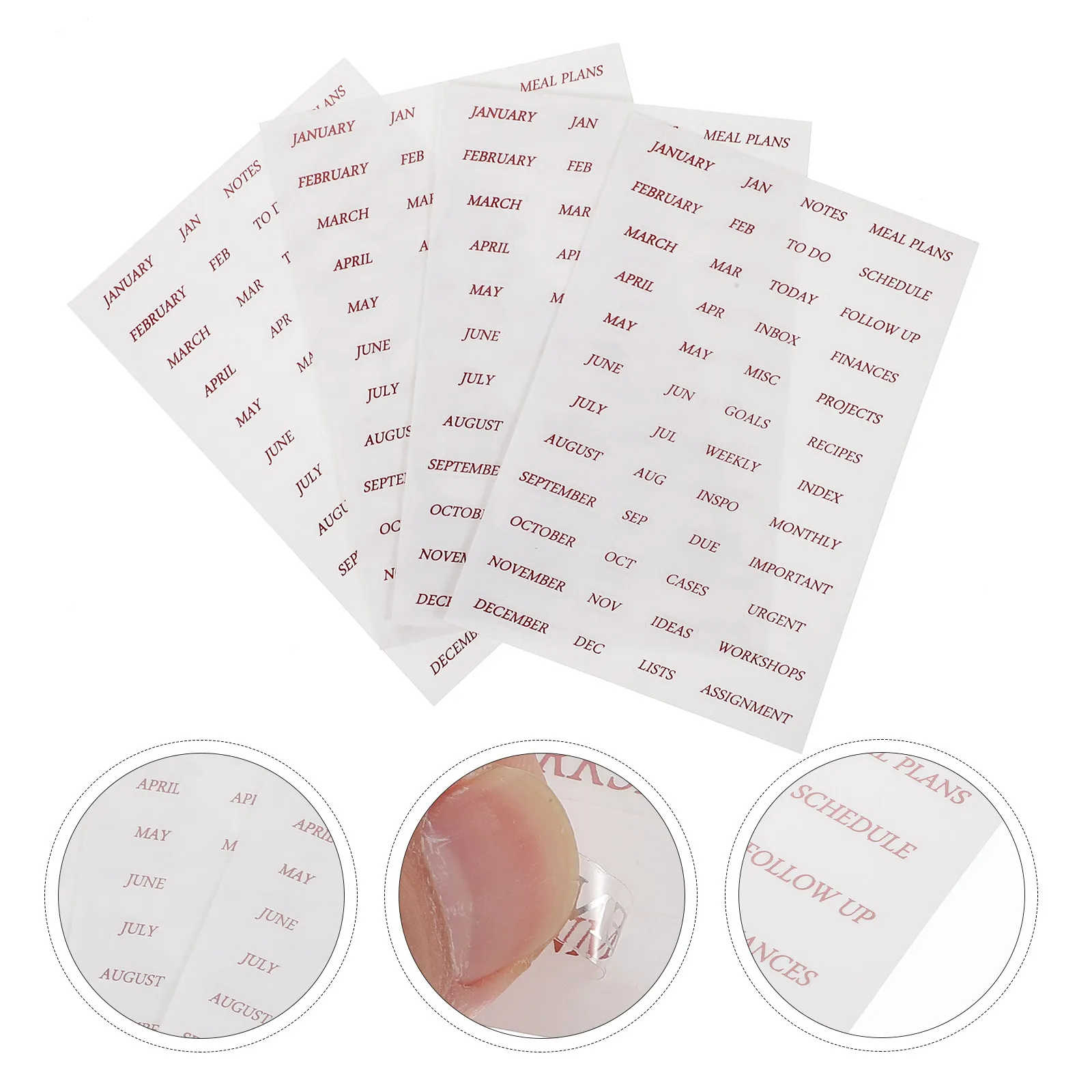 

4 Sheets Gilding Scrapbook PVC Stickers DIY English Phrase Diary Decoration Sticker Adhesive for Stationery Crafts