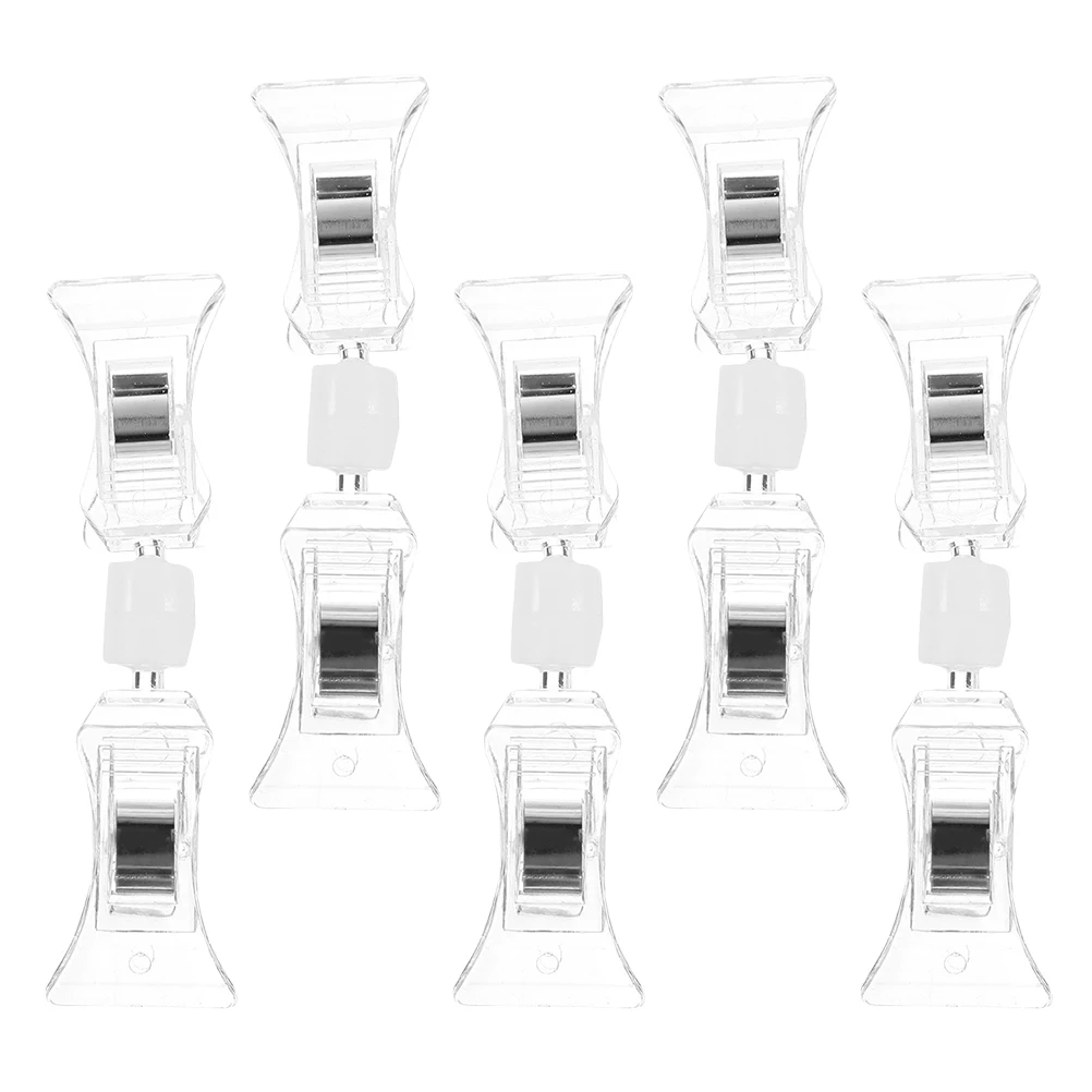 

5 Pcs Ad Rotatable Sign Holders Clear Price Tag Clips Multi Function Merchandise Display Supermarket Swivel Clips Advertising