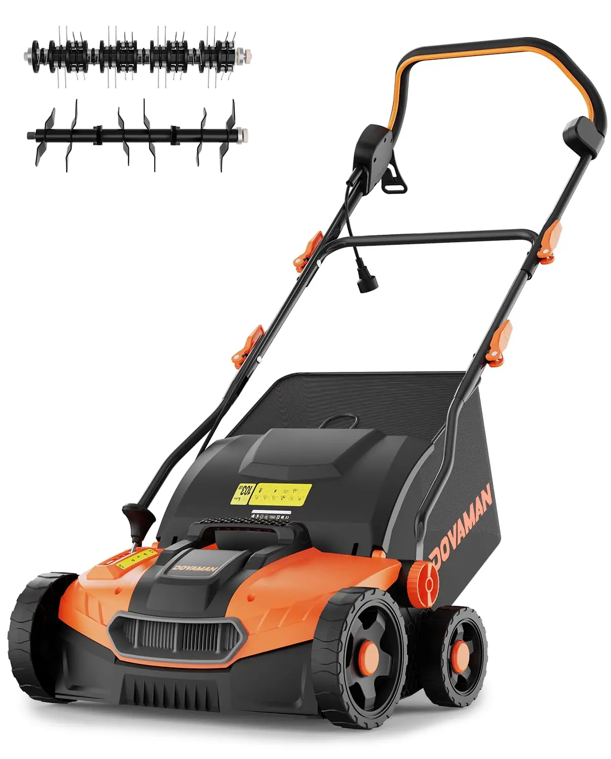 DOVAMAN 2-in-1 Electric Lawn Scarifier & Aerator, 1500W, 40cm Width, 45L Bag