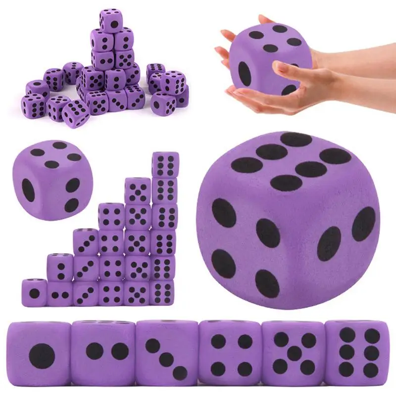 Dados de espuma gigante para crianças, dados de 3.8cm, para jogos ao ar livre, brinquedo para festa