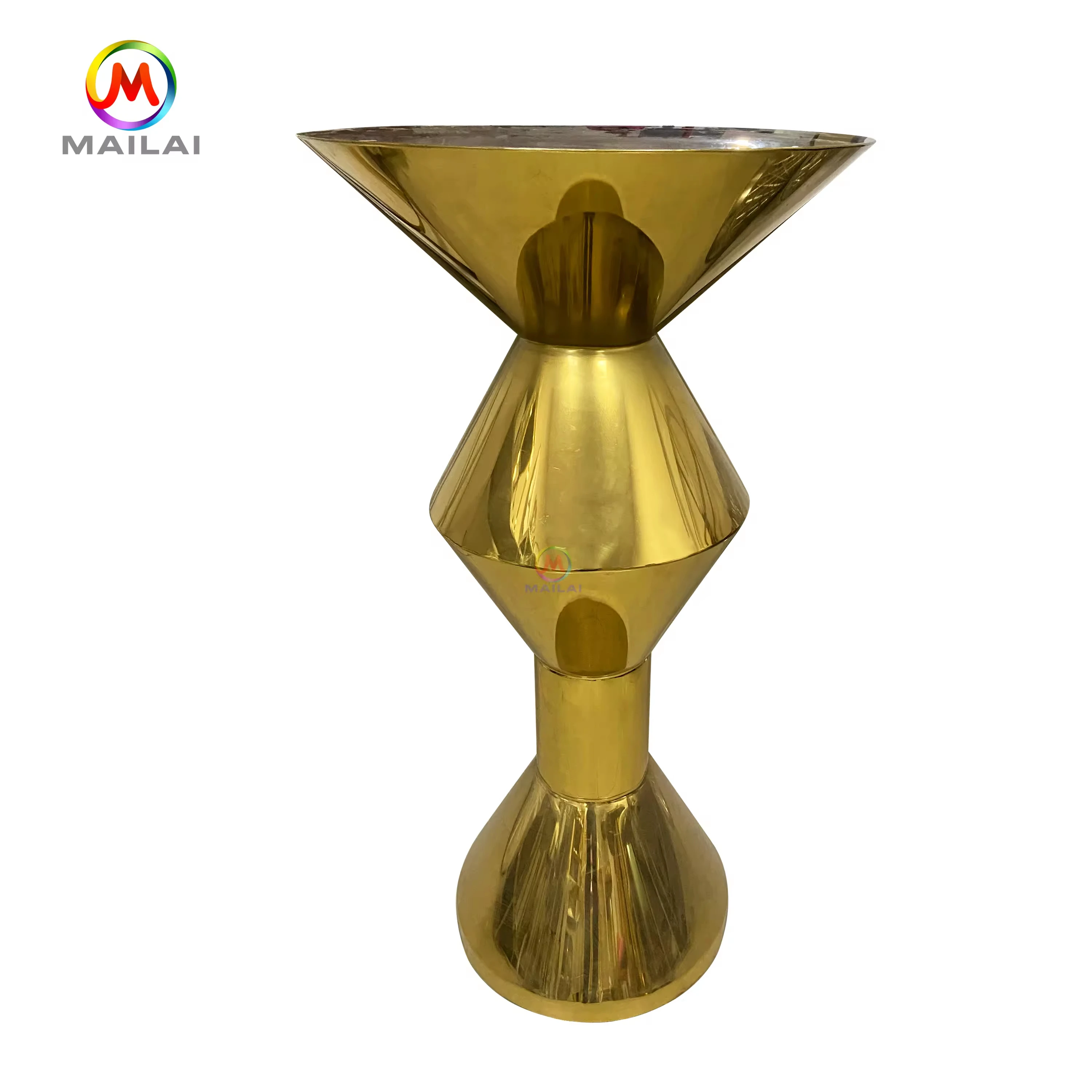

New Design Modern Gold Stainless Steel Bar High Cocktail Table Cake Table