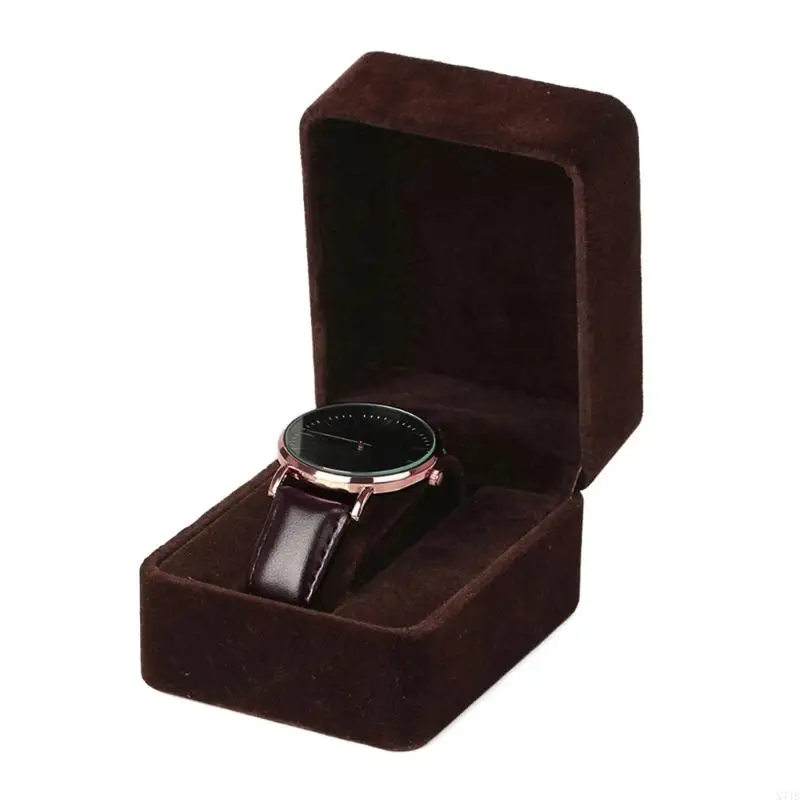 X7JB Vintage Watch Storage Case Handmade Watch Box Container Flannelette Box Accessory Holder