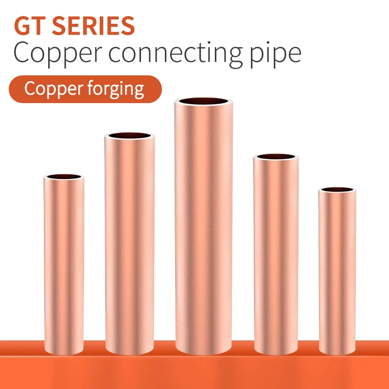 1000PC φ1.5/2/2.5/3/4/5/6/7/8/10 mm GT Copper Connecting Pipe  Connection Tube Wire Connector Cold Crimping Terminal