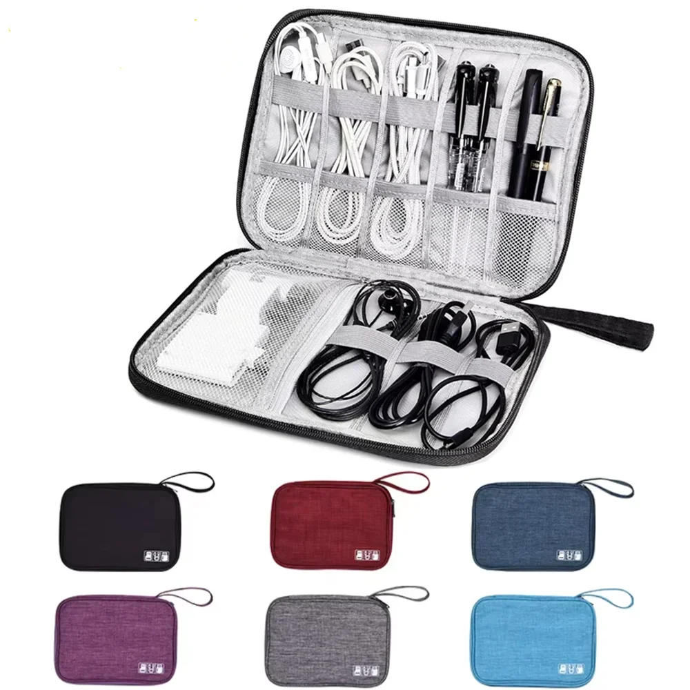 

Cable Storage Bags System Kit Case USB Charger Data Cable Phone Earphone Wire Pen Power Bank Electronics Storage Bag Accessories