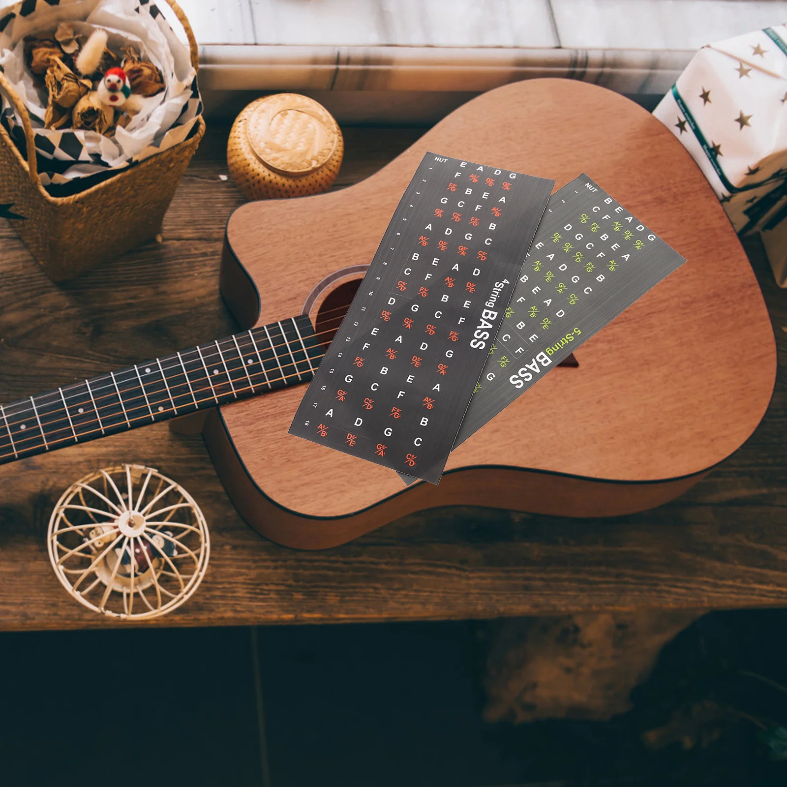 

2pcs Guitar Fretboard Stickers Reusable Guide For Beginners Easy Peel-Off Long-Term Use Learning Tool Folk Electric