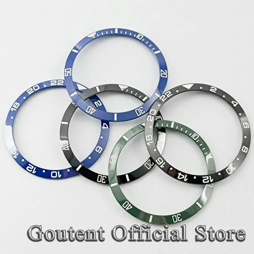 Goutent 34mm*28.8mm Ceramic Watch Bezel Insert Black/Blue/Green Bezel Ring Fit 36mm Automatic Watch Replacement Spare Parts