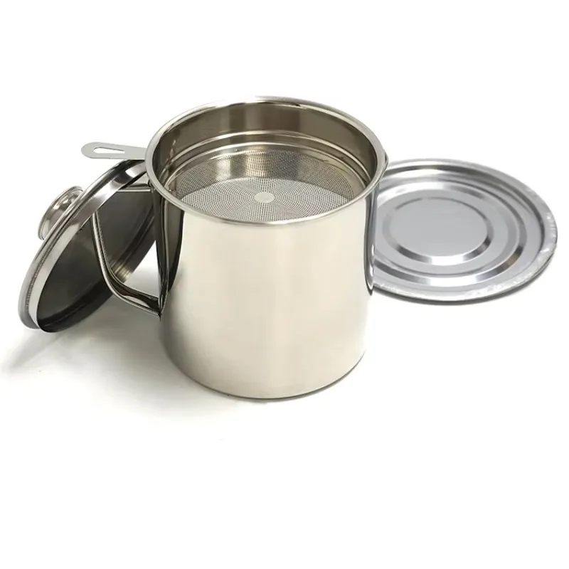 Oil storage grease holder filter screen container stainless steel kitchen filter screen edible oil filter pot