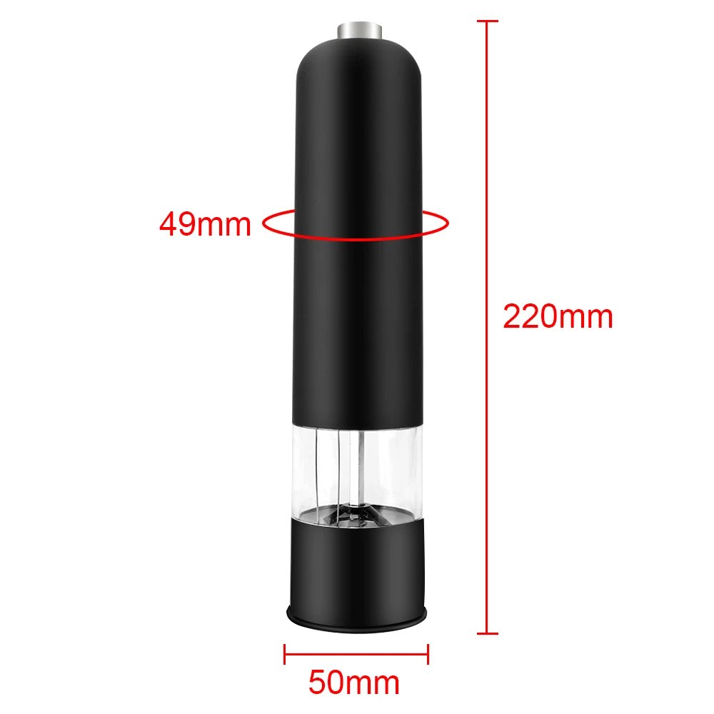 For Cooking Restaurants Kitchen Accessories Spice Grinder With LED Light Electric Automatic Pepper Salt Mill Seasoning Bottle