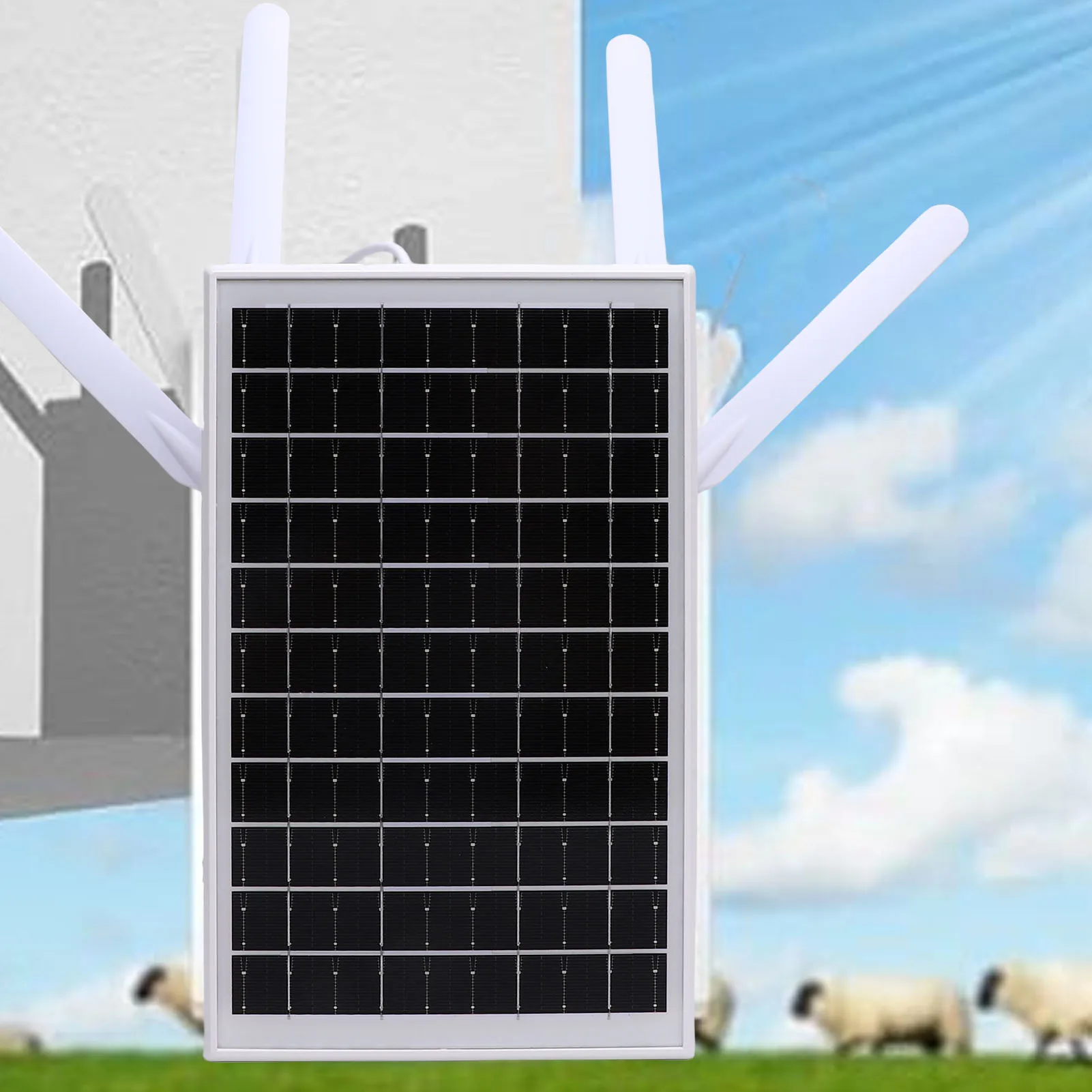 

12W Solar Powered 4G LTE Modem Router 300Mbps Solar WiFi 6 Extender with SIM Card Slot 18000 MAh Battery 150M Long Range IP66